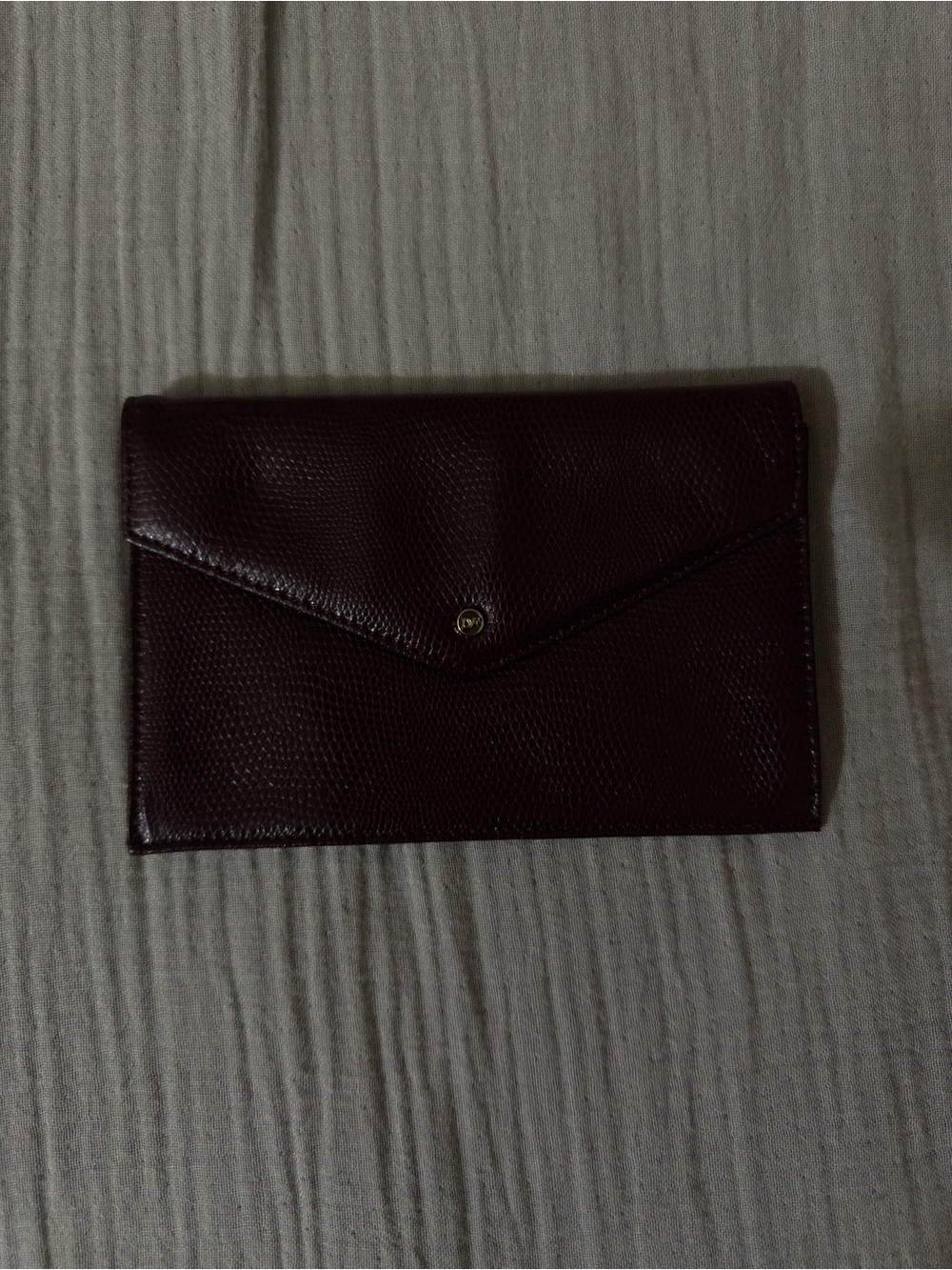 Diane Von Furstenberg Leather Envelope in Deep Cherry